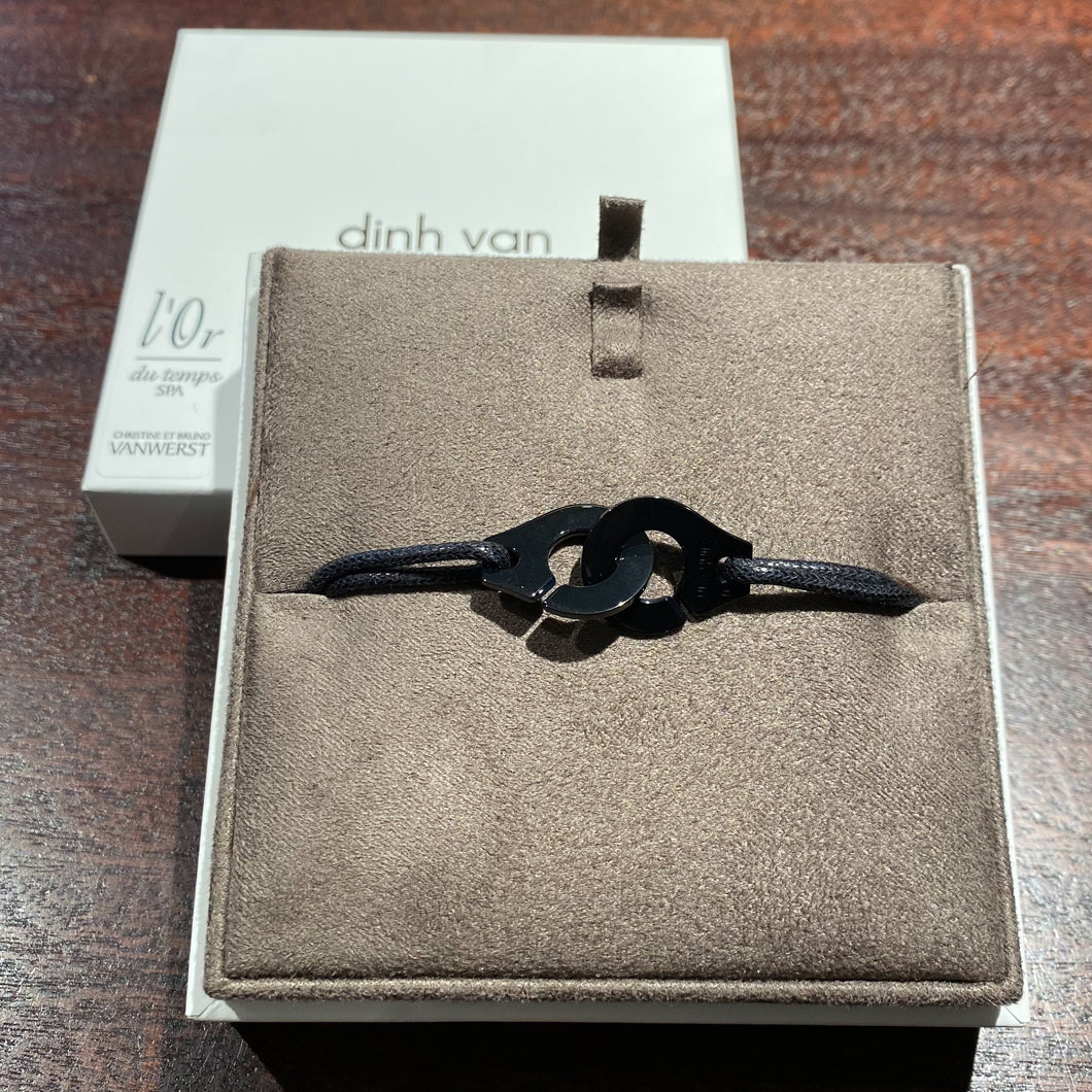 Bracelet sur cordon Menottes dinh van R15 titane noir